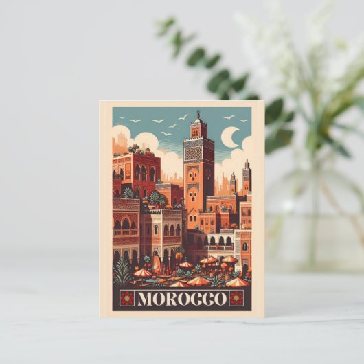 Marrakesh stad Marokkaanse vibes geschenken Briefkaart (Staand voorkant)