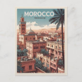 Marrakesh stad moskee met palmen Marokko Briefkaart (Voorkant)