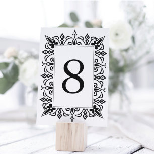 Marrakesh Table Number Kaart   Zwart