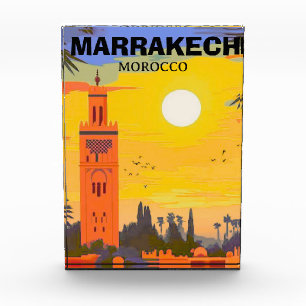 Marrakesh Travel Briefkaart Art, Marokko Travel Po Fotoblokken