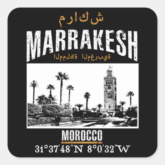 Marrakesh Vierkante Sticker (Voorkant)