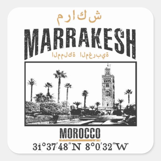 Marrakesh Vierkante Sticker (Voorkant)