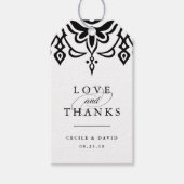 Marrakesh Wedding Favor Labels | Zwart Cadeaulabel (Voorkant)