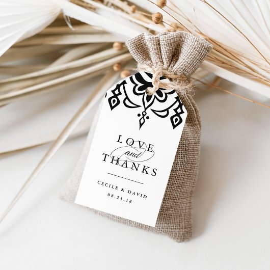 Marrakesh Wedding Favor Labels | Zwart Cadeaulabel