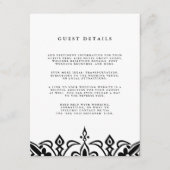 Marrakesh Wedding Guest Details Kaart | Zwart (Voorkant)