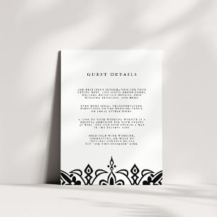 Marrakesh Wedding Guest Details Kaart   Zwart