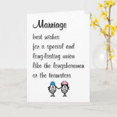 Marriage A Funny Marriage Congratulations Poem Kaart (Gele Bloem)