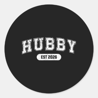 Marriage Bachelor Party Wife and Hubby Est 2026 Ronde Sticker