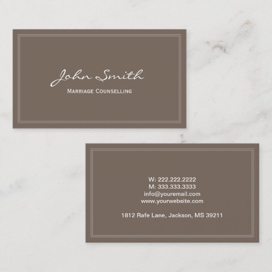 Marriage Counseling Elegant Framed Visitekaartje (Voorkant / Achterkant)