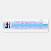 MARRIAGE - ÉÉN MAN; ÉÉN VROUW BUMPERSTICKER (Voorkant)