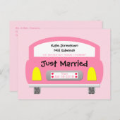 Marriage Elopement Aankondiging Briefkaart Roze Au (Voorkant / Achterkant)