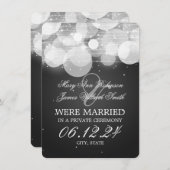 Marriage Elopement Glow & Sparkle Black Aankondiging (Voorkant / Achterkant)