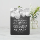 Marriage Elopement Glow & Sparkle Black Aankondiging (Staand voorkant)