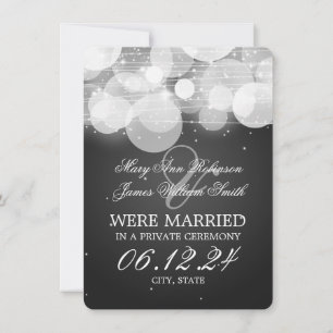 Marriage Elopement Glow & Sparkle Black Aankondiging