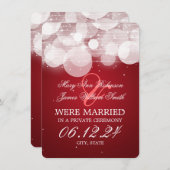 Marriage Elopement Glow & Sparkle Red Aankondiging (Voorkant / Achterkant)