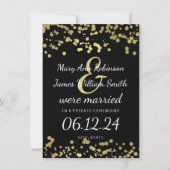 Marriage/Elopement Gold Foil look Confetti Aankondiging (Voorkant)
