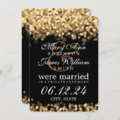 Marriage/Elopement Gold Lights Aankondiging (Voorkant / Achterkant)