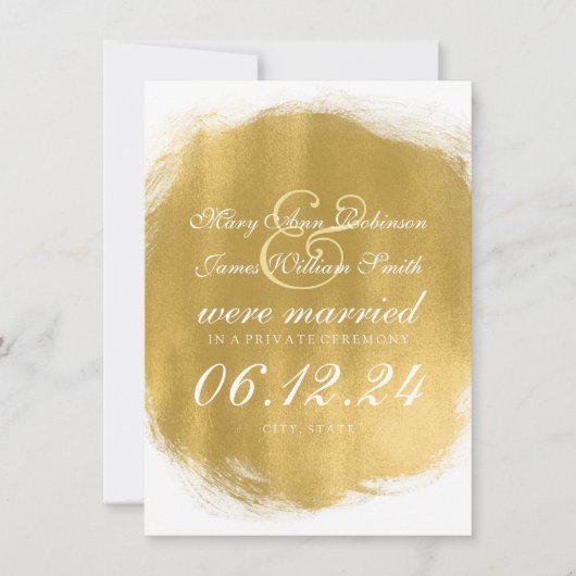 Marriage/Elopement Gold Paint Aankondiging (Voorkant)