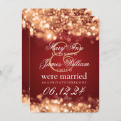 Marriage Elopement mousserende lucifers Gold Aankondiging (Voorkant / Achterkant)