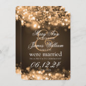 Marriage Elopement mousserende lucifers Gold Aankondiging (Voorkant / Achterkant)