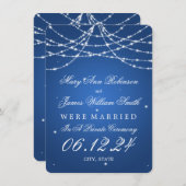 Marriage/Elopement Sparking String Blue Aankondiging (Voorkant / Achterkant)