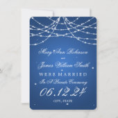 Marriage/Elopement Sparking String Blue Aankondiging (Voorkant)