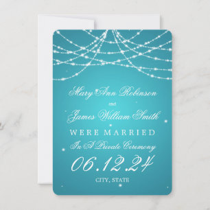 Marriage/Elopement Sparking String Turquoise Aankondiging
