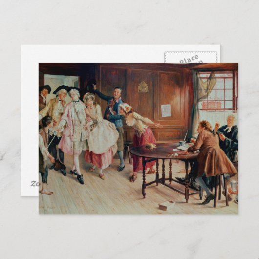 Marriage in Fleet Street, 1898 (olie op canvas) Briefkaart (Voorkant / Achterkant)