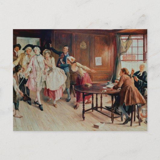 Marriage in Fleet Street, 1898 (olie op canvas) Briefkaart (Voorkant)