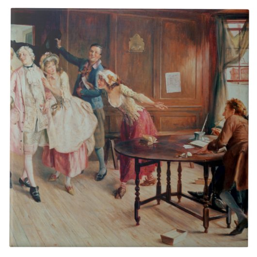 Marriage in Fleet Street, 1898 (olie op canvas) Tegeltje (Voorkant)