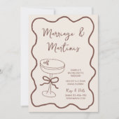 Marriage & Martinis Hand Drawn Bach Weekend Kaart (Voorkant)