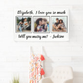 Marriage Proposal Marry Me 3 Foto Zwart-wit Spandoek (Insitu)