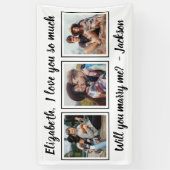 Marriage Proposal Marry Me 3 Foto Zwart-wit Spandoek (Verticaal)