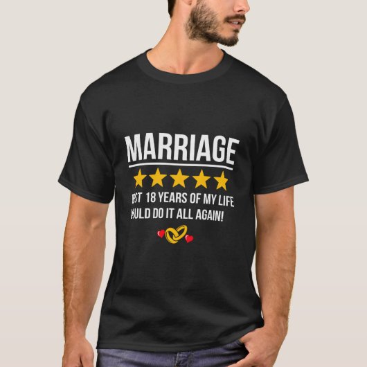 Married 18 Years 18Th Wedding Anniversary T-shirt (Voorkant)