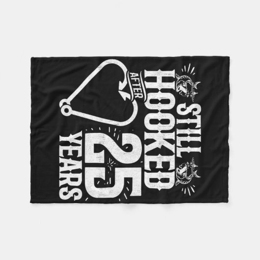 Married 25 Years - Fishing Couple - 25th Wedding A Fleece Deken (Voorkant (Horizontaal))