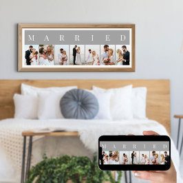 MARRIED 7 Afbeelding Gray en White Photo Collage Poster