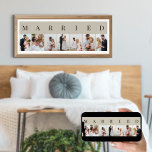 MARRIED 7 Afbeelding Natural and Black Photo Colla Poster<br><div class="desc">Elegant poster print, gepersonaliseerd met je trouwfoto's. Een stijlvol ontwerp in een neutraal kleurenpalet van natuurlijk en zwart - perfect voor nieuwigheden en verjaardagsgeschenken. Het fotomalplaatje is opstelling voor u om 7 van uw favoriete afbeeldingen toe te voegen die in portretformaat in een eenvoudige de fotocollage van de netstijl worden...</div>