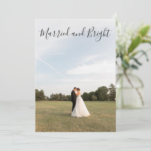 Married and Bright Christmas Photo Card Feestdagenkaart (Staand voorkant)