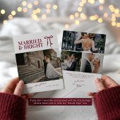 Married and Bright Newlywed Christmas Card Feestdagenkaart