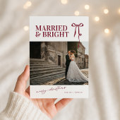 Married and Bright Newlywed Christmas Card Feestdagenkaart