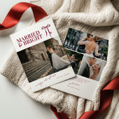 Married and Bright Newlywed Christmas Card Feestdagenkaart