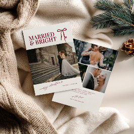 Married and Bright Newlywed Christmas Card Feestdagenkaart