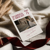 Married and Bright Newlywed Christmas Card Kaart