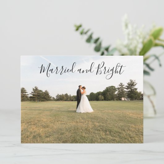 Married and Bright Photo Christmas Card Feestdagenkaart (Staand voorkant)