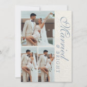 Married and Bright Photo Grid Newlywed Feestdagenkaart (Voorkant)