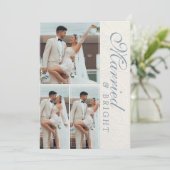 Married and Bright Photo Grid Newlywed Feestdagenkaart (Staand voorkant)