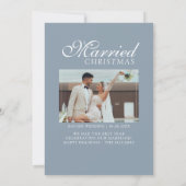 Married and Bright Photo Grid Newlywed Feestdagenkaart (Achterkant)