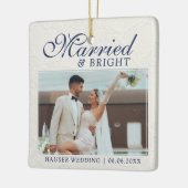 Married and Bright Photo Keepsake Wedding Keramisch Ornament (Links)