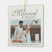 Married and Bright Photo Keepsake Wedding Keramisch Ornament (Links)