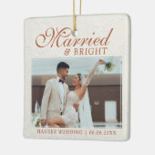 Married and Bright Photo Keepsake Wedding Keramisch Ornament (Links)